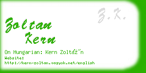 zoltan kern business card